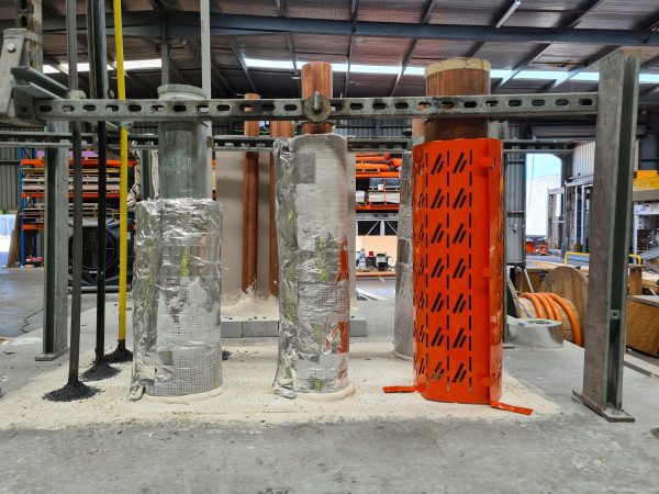 Fire Rated Batt for large metal pipes with wraps