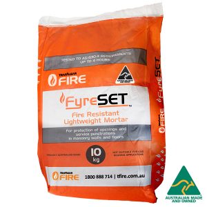 FyreSET Fire Rated Mortar in orange bagged packaging