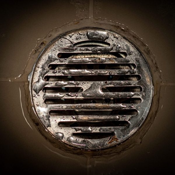 floor waste with a grille on the drain hole